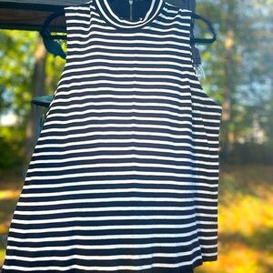 Black and white striped with zipper back
